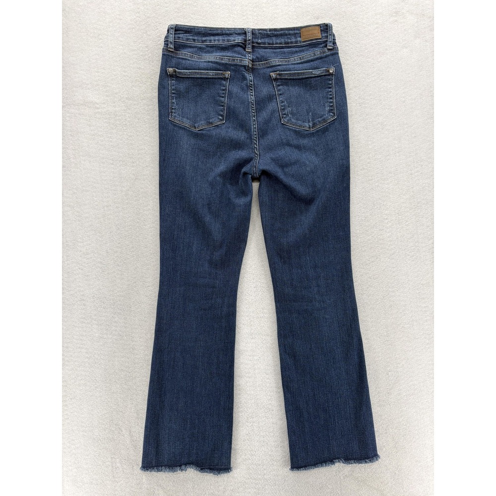 Judy Blue Jeans Womens 9/29 Blue Slim Bootcut Distressed Raw Hem Stretch Denim - Picture 11 of 12
